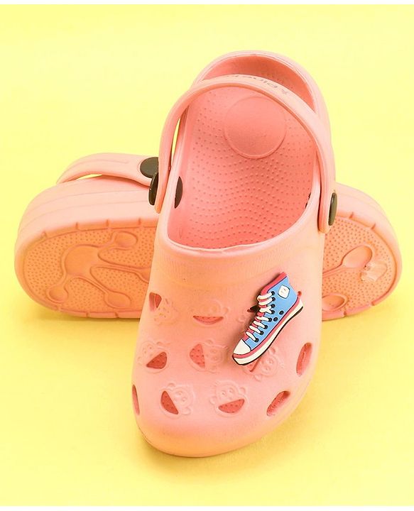Pine Kids Clogs With Back Strap Shoes Applique- Yellow