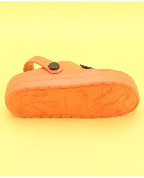 Pine Kids Clogs With Back Strap Basketball Applique- Orange