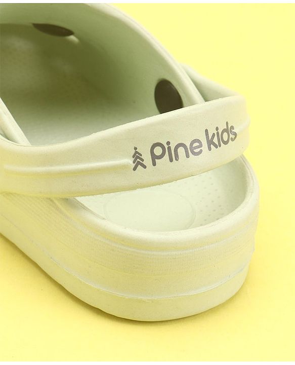 Pine Kids Clogs with Back Strap Hot Air Balloon Patch - Light Green