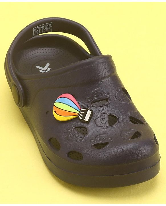 Pine Kids Clogs with Back Strap Hot Air Balloon Patch - Light Green