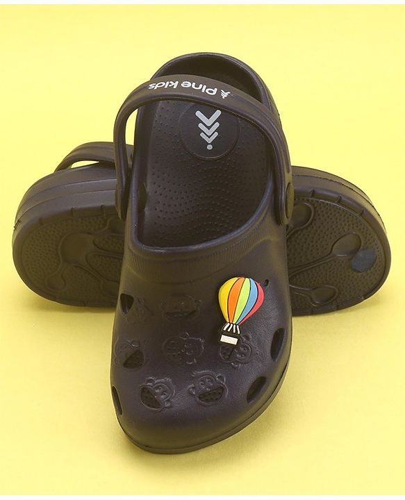 Pine Kids Clogs with Back Strap Hot Air Balloon Patch - Light Green