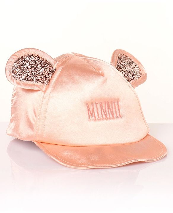 Babyhug Cotton Minnie Embroidered Disney Baseball Cap Pink - Circumference 44 cm
