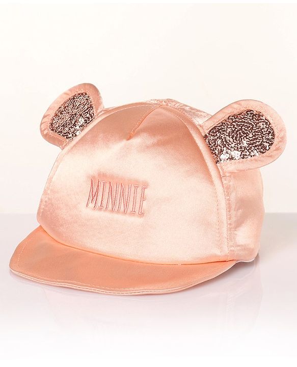 Babyhug Cotton Minnie Embroidered Disney Baseball Cap Pink - Circumference 44 cm