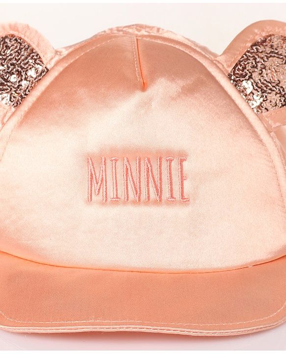 Babyhug Cotton Minnie Embroidered Disney Baseball Cap Pink - Circumference 44 cm