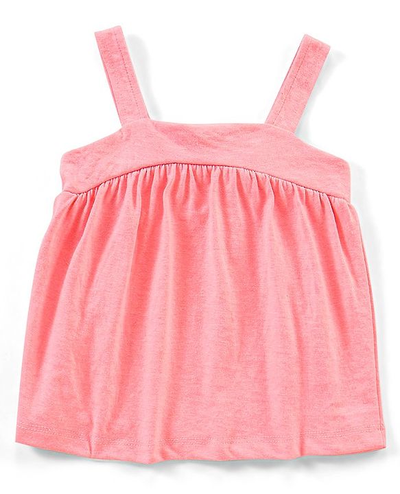 Babyhug 100% Cotton Sleeveless Solid Colour Top and Tropical Printed Leggings Set - Peach & Blue