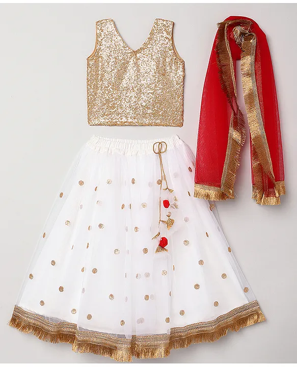 Buy MALOF Women's White and Golden Lehenga Woven Design Ready to Wear  Lehenga at Amazon.in