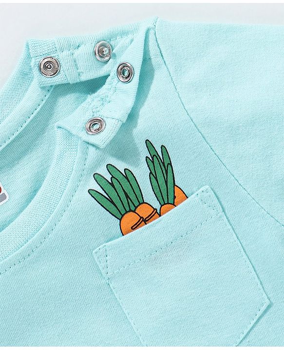 Babyhug Cotton half Sleeves T-Shirt Bunny Print - Light Blue