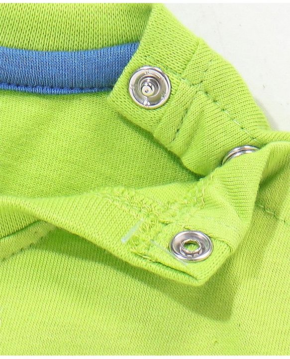 Babyhug Cotton Half Sleeves T-Shirt Panda & Text Print- Green