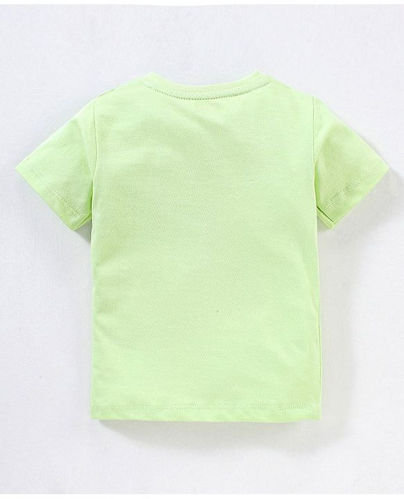 Babyhug Cotton Half Sleeves T-Shirt Bear Pint- Lime Green
