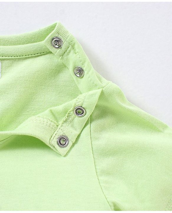 Babyhug Cotton Half Sleeves T-Shirt Bear Pint- Lime Green