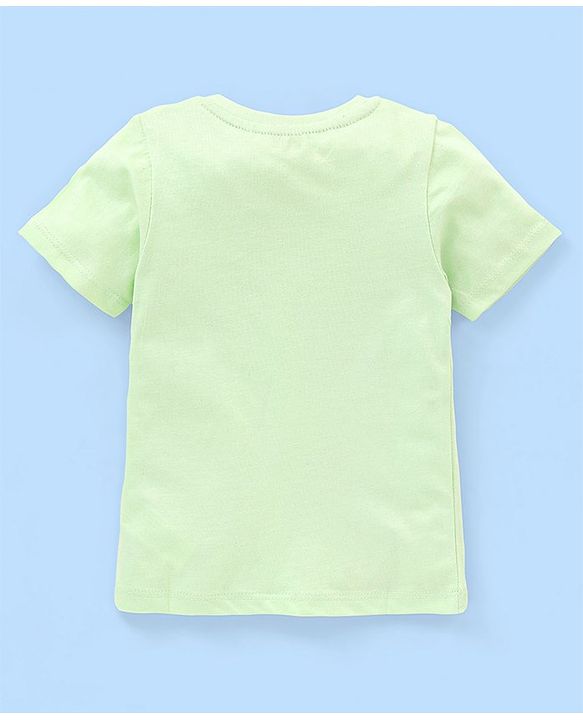 Babyhug Cotton Half Sleeves T-Shirt Wild Animals Print - Lime