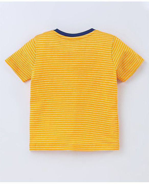 Babyhug Cotton Half Sleeves Text Print T-Shirt - Yellow