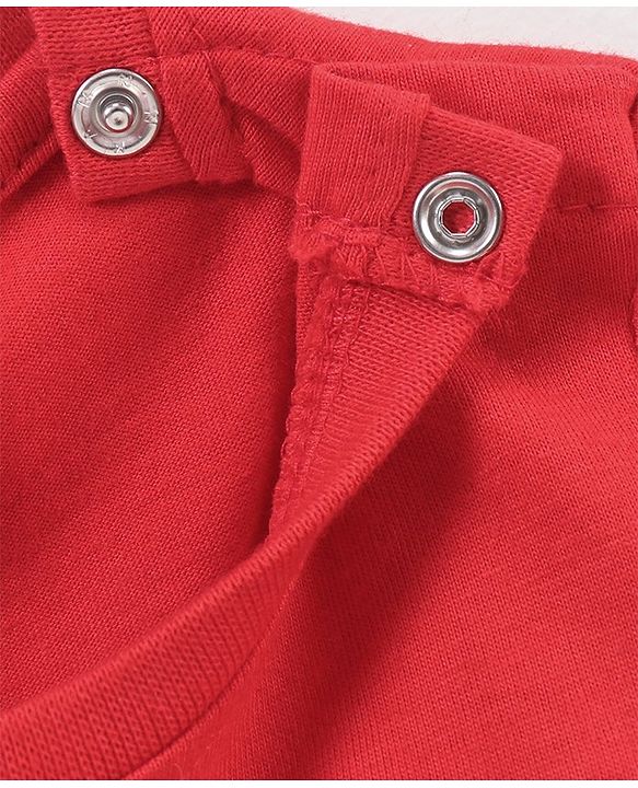 Babyhug Cotton Half Sleeves T-Shirt Lightning Mcqueen Print - Red