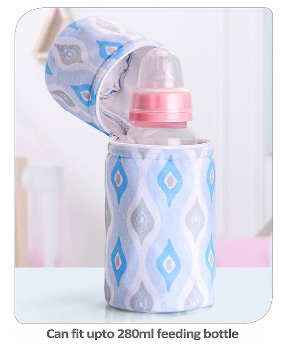 Babyhug Feeding Bottle Cover with Zip Star Print Pink - Fits Upto 280 ml Bottle