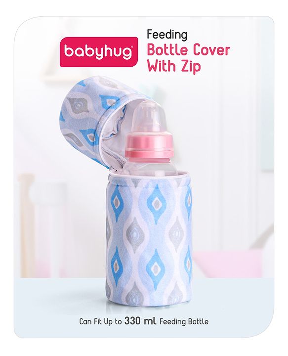 Babyhug Feeding Bottle Cover with Zip Star Print Pink - Fits Upto 280 ml Bottle