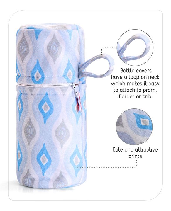 Babyhug Feeding Bottle Cover with Zip Star Print Pink - Fits Upto 280 ml Bottle