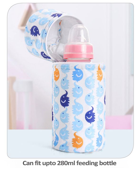 Babyhug Feeding Bottle Cover with Zip Star Print Pink - Fits Upto 280 ml Bottle