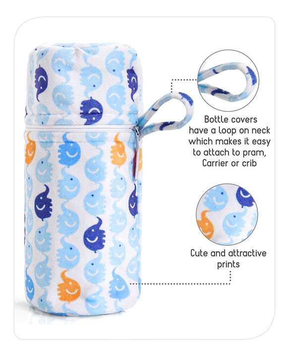 Babyhug Feeding Bottle Cover with Zip Star Print Pink - Fits Upto 280 ml Bottle