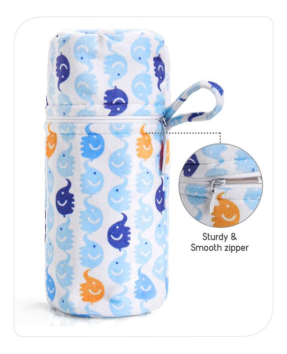 Babyhug Feeding Bottle Cover with Zip Star Print Pink - Fits Upto 280 ml Bottle