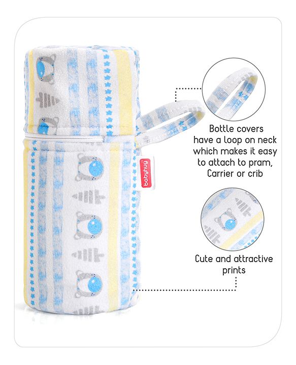 Babyhug Feeding Bottle Cover with Zip Star Print Pink - Fits Upto 280 ml Bottle