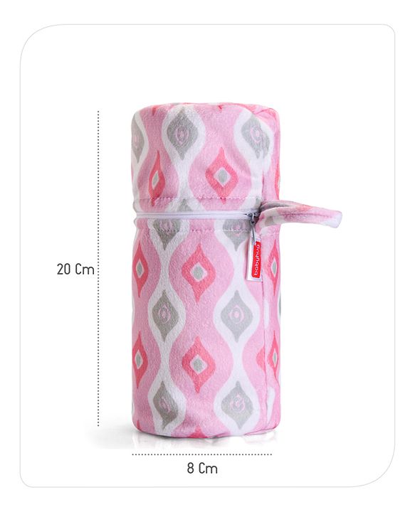 Babyhug Feeding Bottle Cover with Zip Star Print Pink - Fits Upto 280 ml Bottle