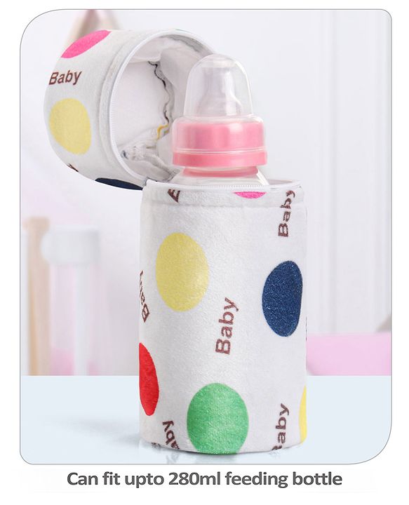 Babyhug Feeding Bottle Cover with Zip Star Print Pink - Fits Upto 280 ml Bottle