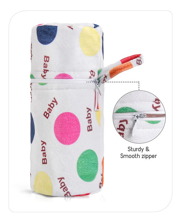 Babyhug Feeding Bottle Cover with Zip Star Print Pink - Fits Upto 280 ml Bottle