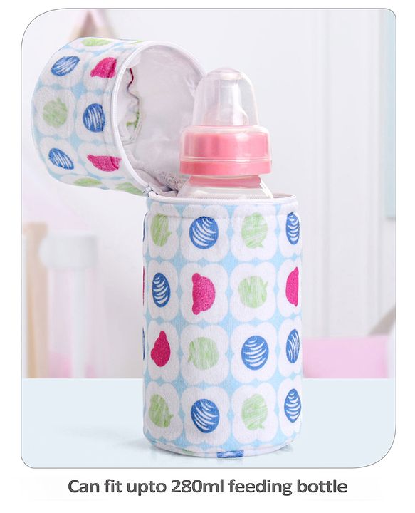 Babyhug Feeding Bottle Cover with Zip Star Print Pink - Fits Upto 280 ml Bottle