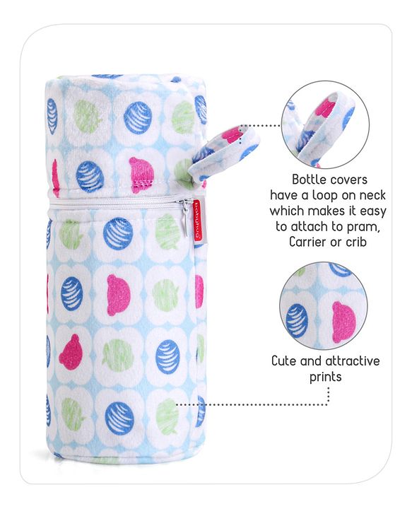 Babyhug Feeding Bottle Cover with Zip Star Print Pink - Fits Upto 280 ml Bottle
