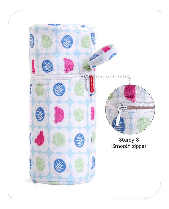Babyhug Feeding Bottle Cover with Zip Star Print Pink - Fits Upto 280 ml Bottle