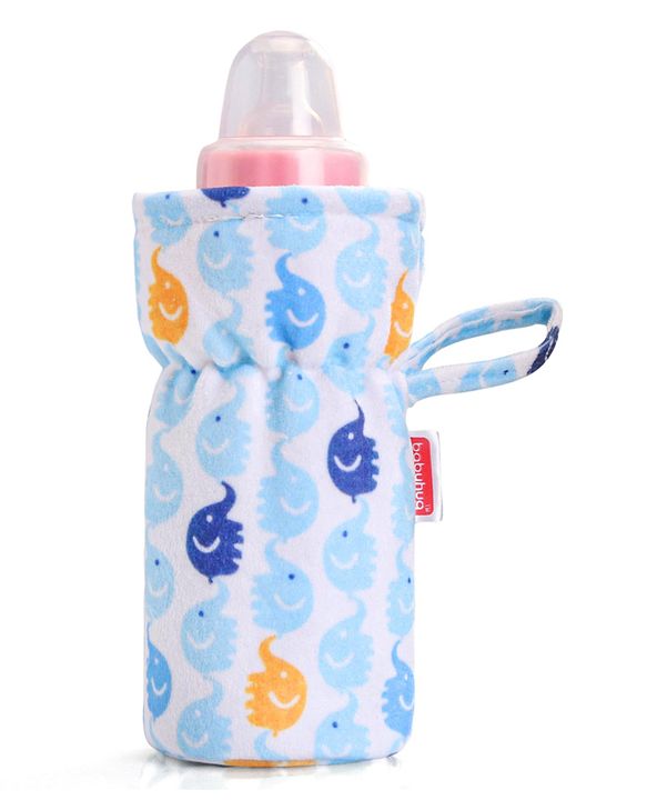 Babyhug Feeding Bottle Cover Star Print Pack of 2 Blue - Fits Upto 200 ml Bottle
