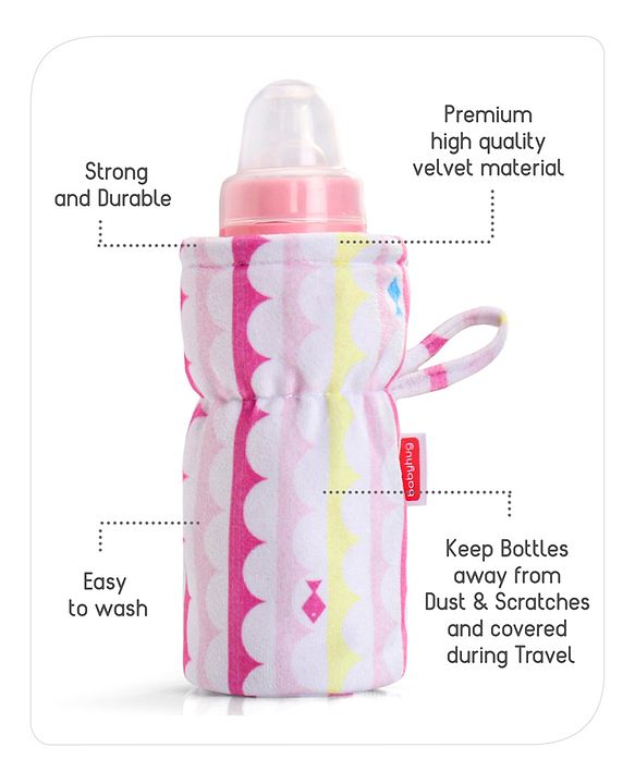 Babyhug Feeding Bottle Cover Star Print Pack of 2 Blue - Fits Upto 200 ml Bottle