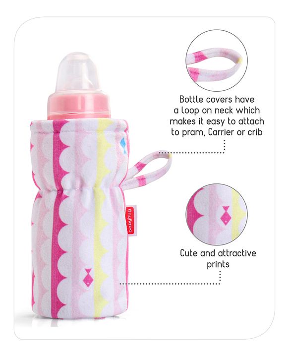 Babyhug Feeding Bottle Cover Star Print Pack of 2 Blue - Fits Upto 200 ml Bottle