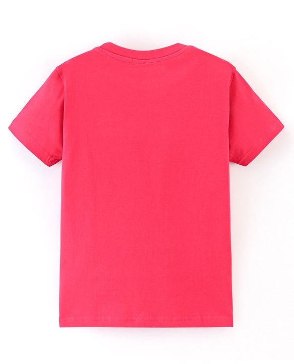 Pine Kids 100% Cotton Half Sleeves T-Shirt Sneakers Print - Red