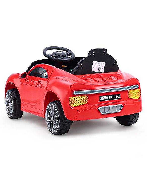 Babyhug Battery Operated Small Ride on Car with Scissor Doors Music & Light  Red| Openable Wing Doors| Wide Comfortable Seat| Pre-loaded Music with USB & AUX| Easy to Assemble| Easy to Operate| Forward & Reverse Drive| Rechargeable Battery