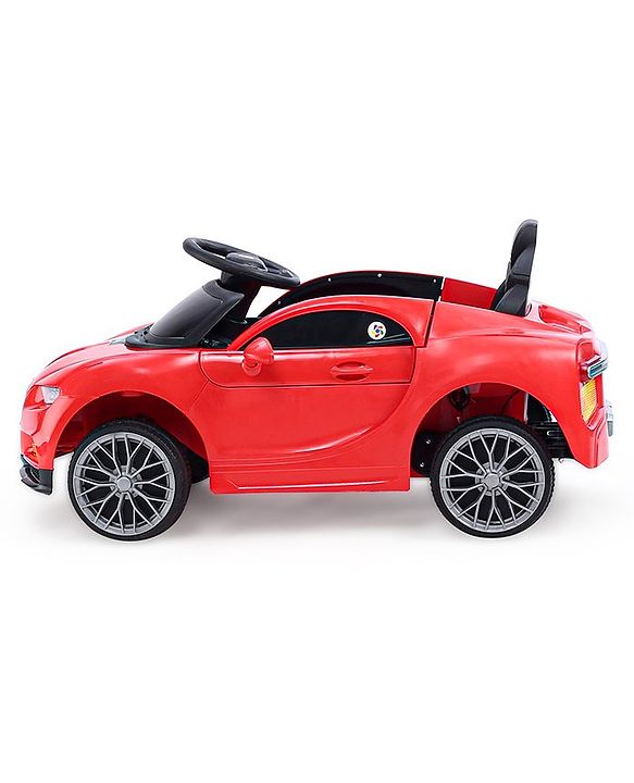 Babyhug Battery Operated Small Ride on Car with Scissor Doors Music & Light  Red| Openable Wing Doors| Wide Comfortable Seat| Pre-loaded Music with USB & AUX| Easy to Assemble| Easy to Operate| Forward & Reverse Drive| Rechargeable Battery