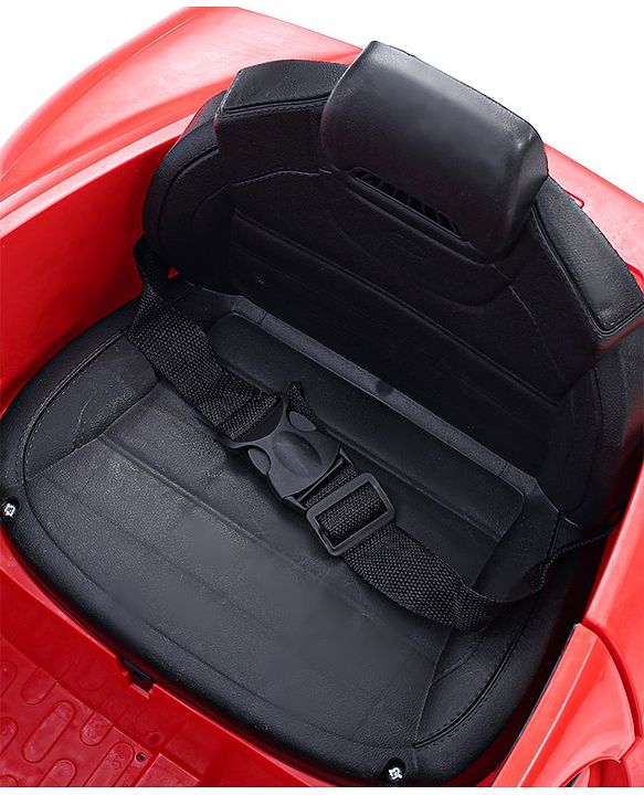 Babyhug Battery Operated Small Ride on Car with Scissor Doors Music & Light  Red| Openable Wing Doors| Wide Comfortable Seat| Pre-loaded Music with USB & AUX| Easy to Assemble| Easy to Operate| Forward & Reverse Drive| Rechargeable Battery