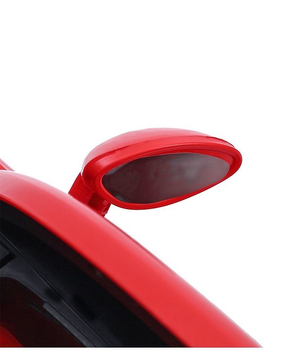 Babyhug Battery Operated Small Ride on Car with Scissor Doors Music & Light  Red| Openable Wing Doors| Wide Comfortable Seat| Pre-loaded Music with USB & AUX| Easy to Assemble| Easy to Operate| Forward & Reverse Drive| Rechargeable Battery