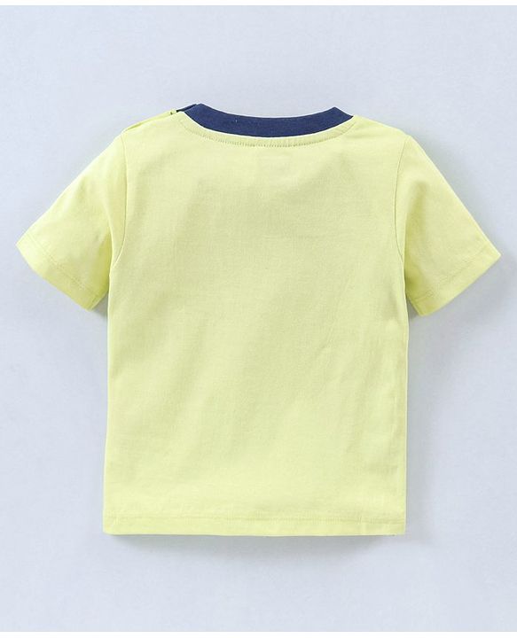 Babyhug Cotton Knit Half Sleeves Night Suit Dino Print - Green