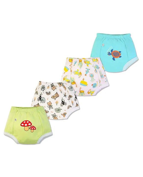 Buy Plan B 100% Cotton Pack Of 4 Animal Mushroom Aquarium Birds Printed  Padded Potty Training Underwear Multi Colour for Both (2-3Years) Online in  India, Shop at  - 13050758