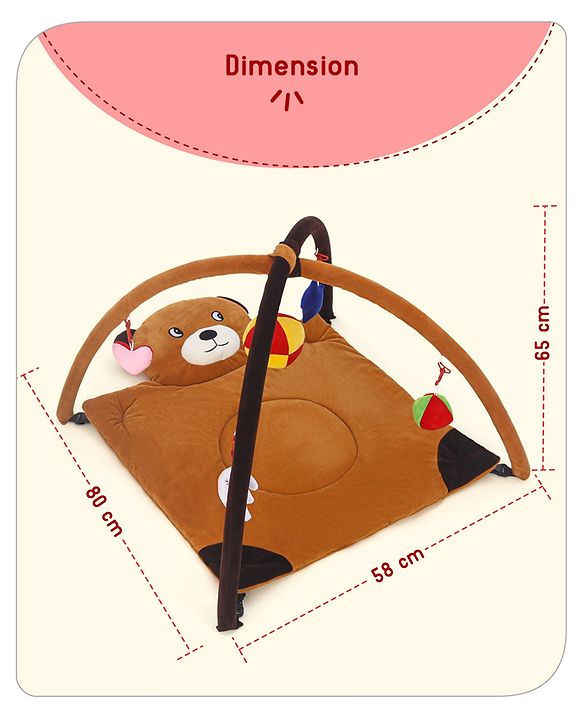 Babyhug Deluxe Twist & Fold Play Gym | Foldable Activity Gym with 5 Detachable Toys | Portable & Travel-Friendly | Stimulates Baby's Senses & Motor Skills | BIS Certified