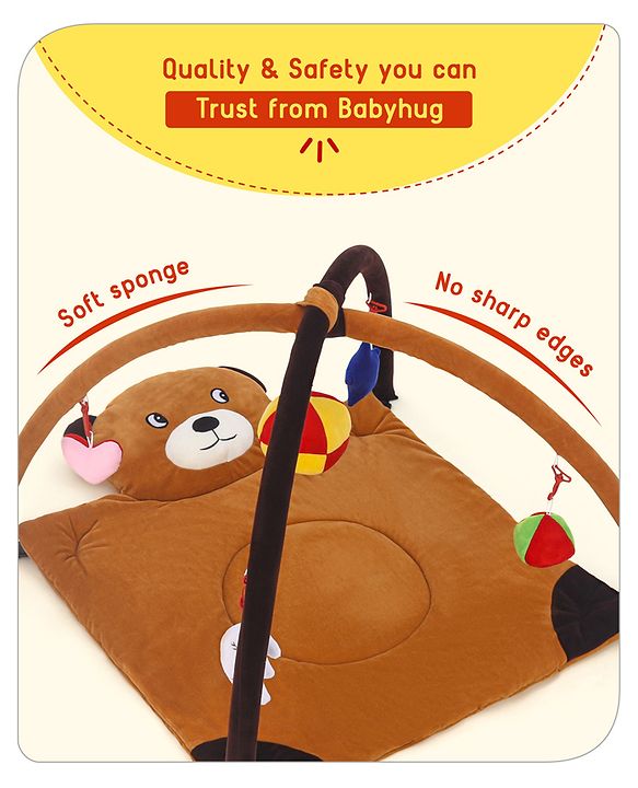 Babyhug Deluxe Twist & Fold Play Gym | Foldable Activity Gym with 5 Detachable Toys | Portable & Travel-Friendly | Stimulates Baby's Senses & Motor Skills | BIS Certified