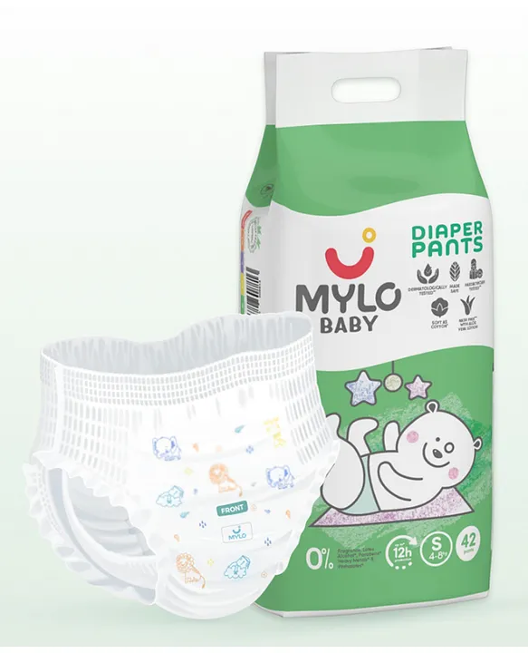 MYLO Baby Diaper Pants, Super Absorbent with Aloe Vera, Leak Proof, Anti  Rash - S - Buy 42 MYLO Pant Diapers for babies weighing < 8 Kg