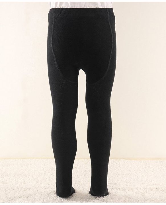 Cutewalk by Babyhug Anti Bacterial Solid Color Footed Tights - Black