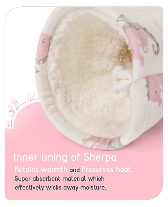 Babyhug 100% Cotton Premium Feeding Bottle Cover with Sherpa Lining Vehicle Print - Fits Upto 200 ml Bottle
