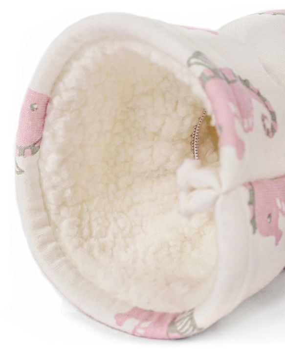 Babyhug 100% Cotton Premium Feeding Bottle Cover with Sherpa Lining Vehicle Print - Fits Upto 200 ml Bottle