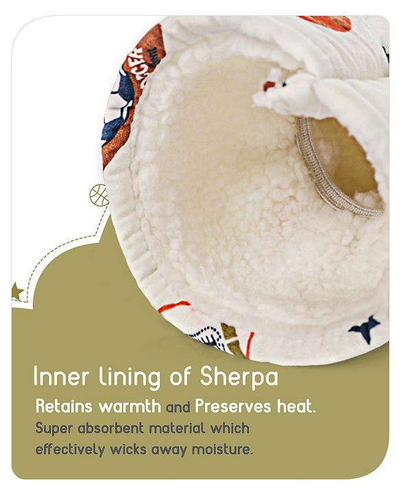 Babyhug 100% Cotton Premium Feeding Bottle Cover with Sherpa Lining Vehicle Print - Fits Upto 200 ml Bottle