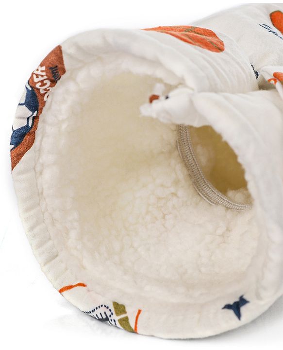 Babyhug 100% Cotton Premium Feeding Bottle Cover with Sherpa Lining Vehicle Print - Fits Upto 200 ml Bottle