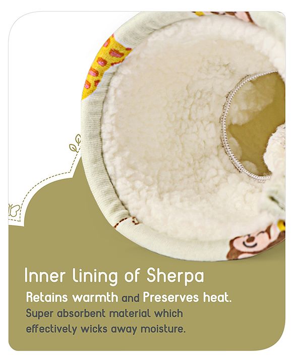 Babyhug 100% Cotton Premium Feeding Bottle Cover with Sherpa Lining Vehicle Print - Fits Upto 200 ml Bottle