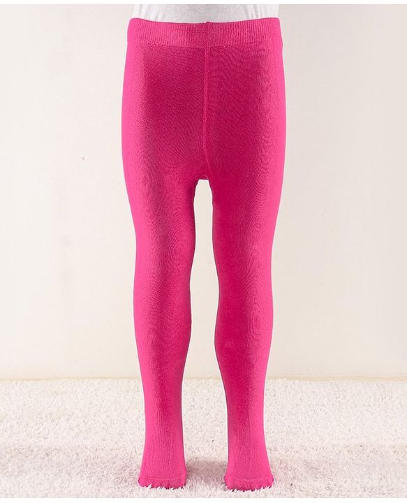 Cutewalk by Babyhug Anti Bacterial Solid Color Footed Tights - Pink